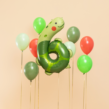 TURTLE NUMBER 6 FOIL BALLOON