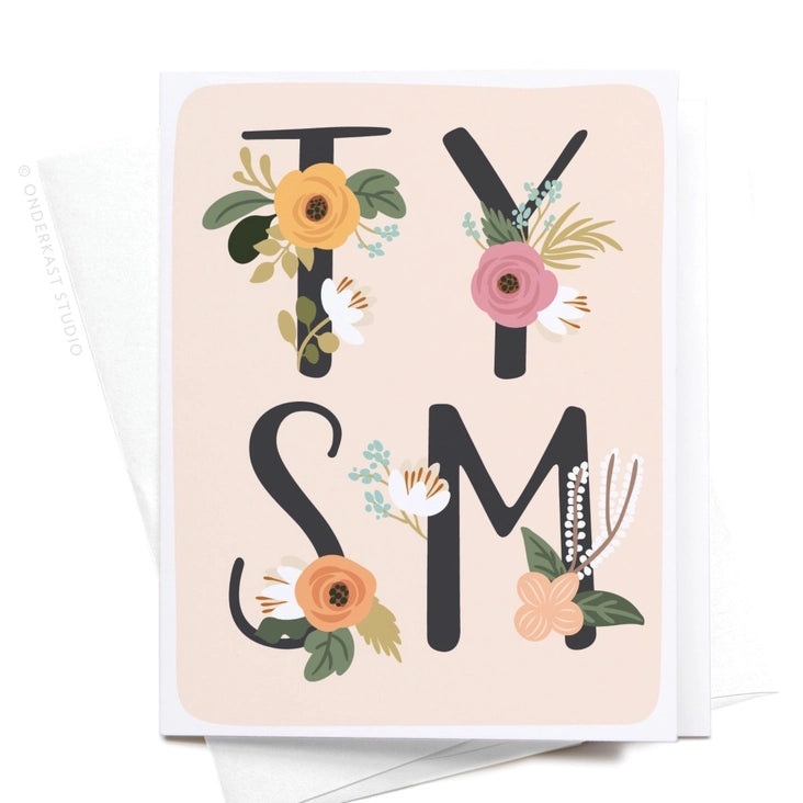 TYSM floral greeting card