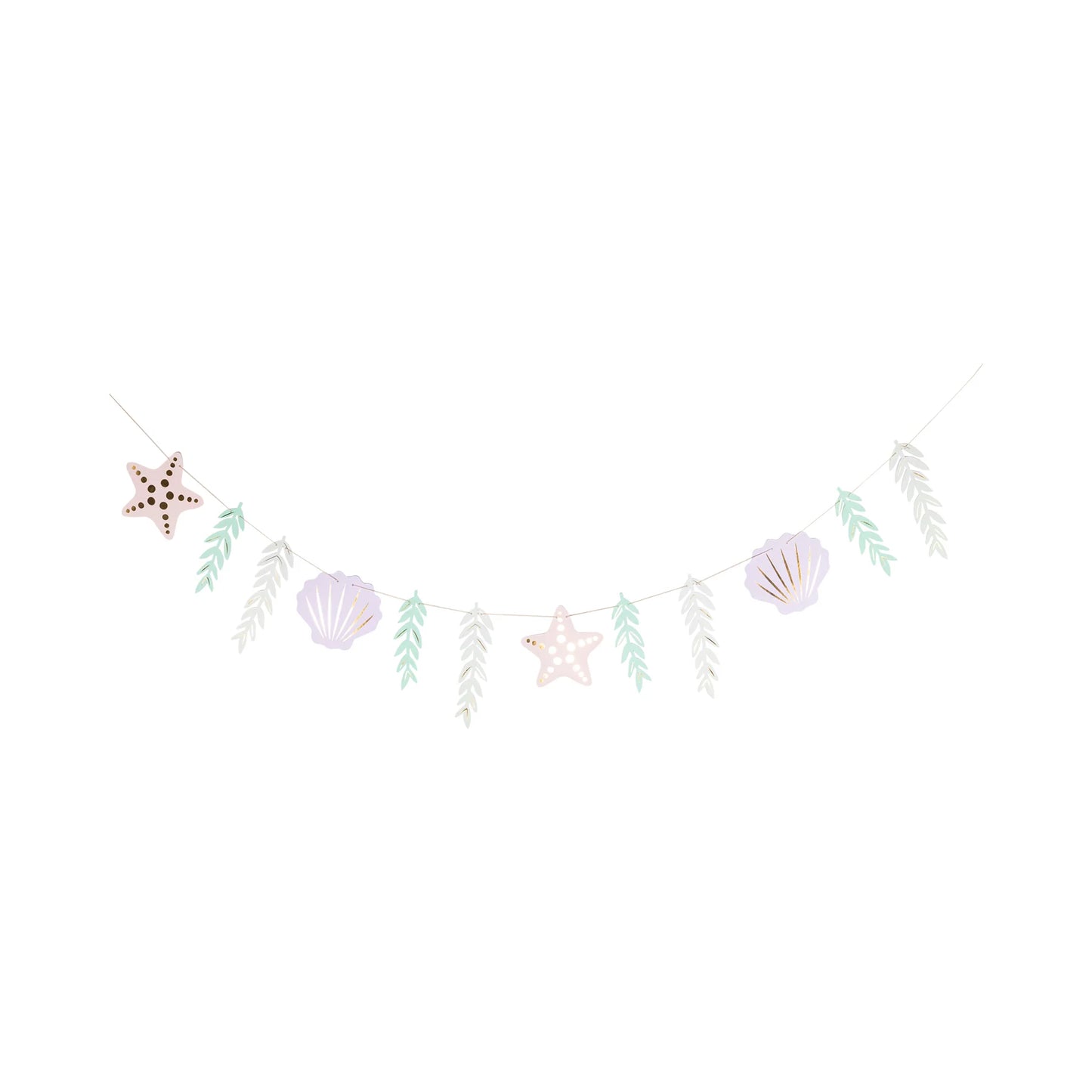 under the sea jumbo hanging banner - seashells, seaweed and colourful wreath