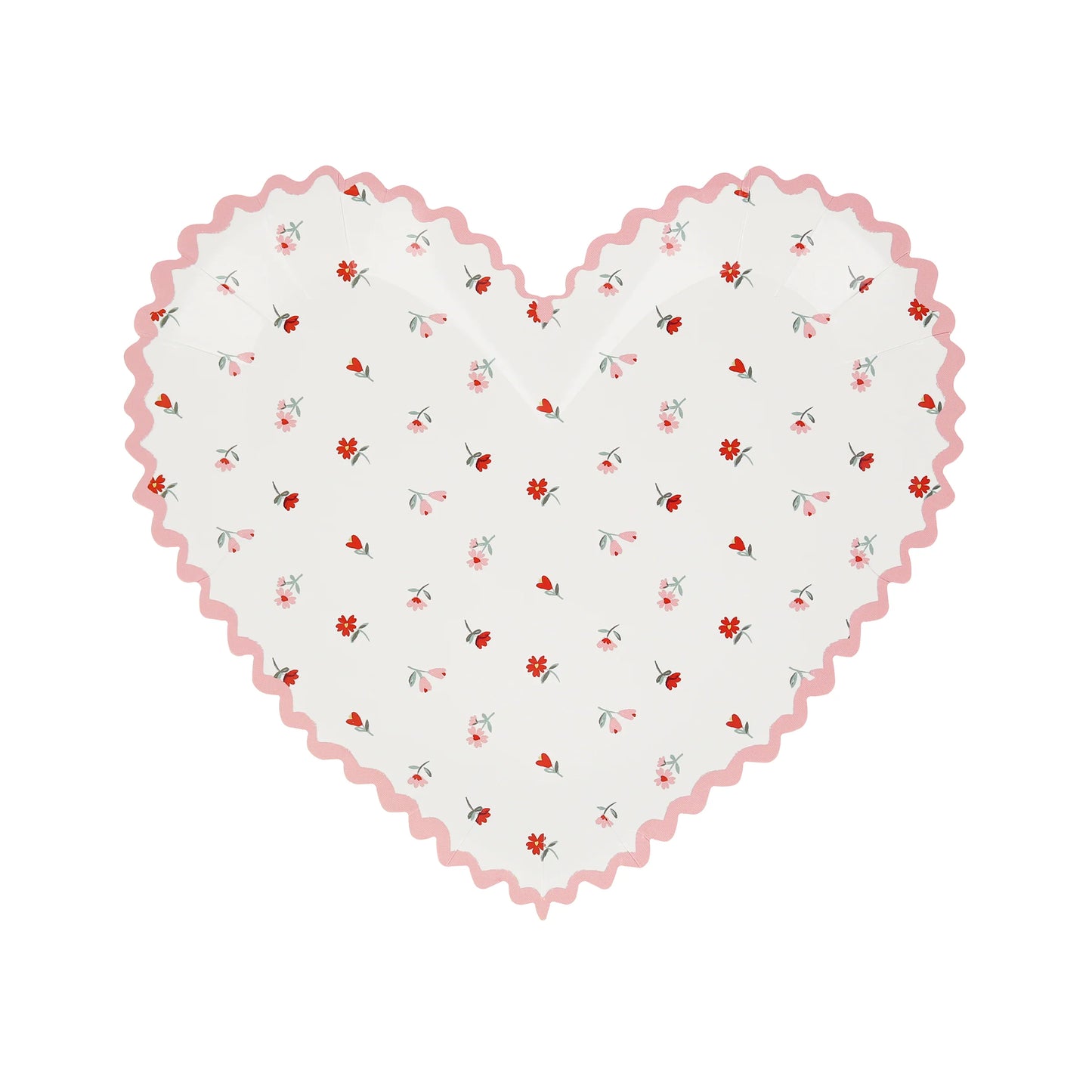 heart shaped vintage rose paper plates in 2 designs 