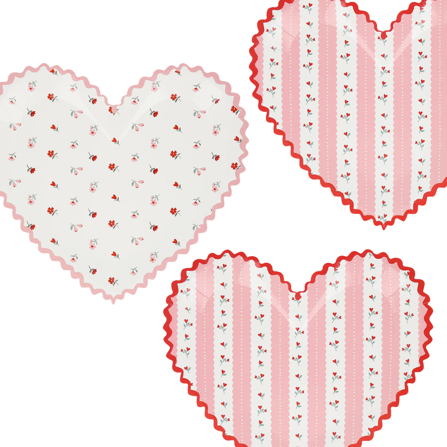 VINTAGE ROSE HEART PLATES BY MERI MERI