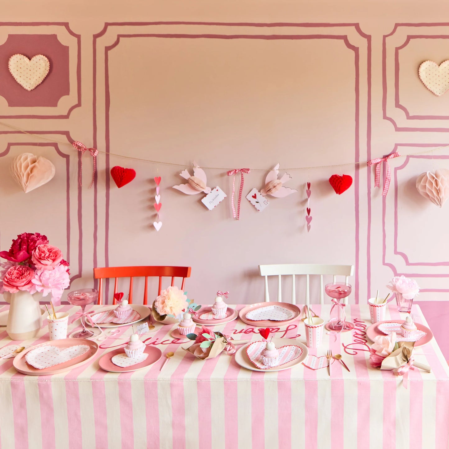 vintage rose valentine meri meri setup