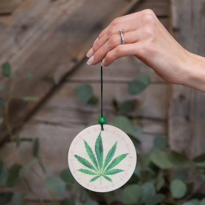 weed leaf car air freshener 