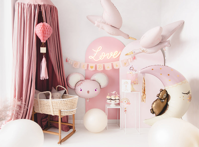 welcome baby girl foil balloons