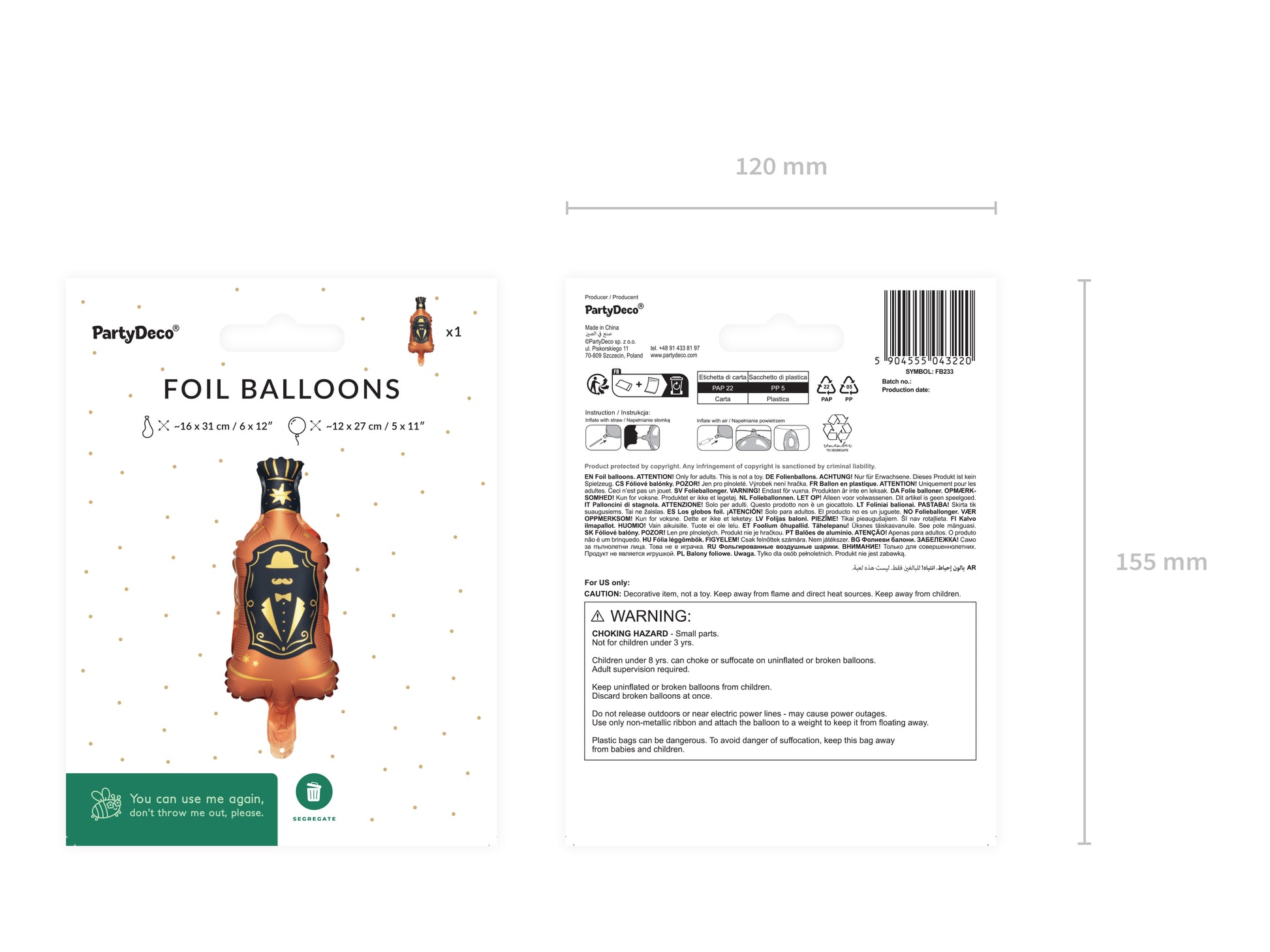 whisky foil balloon packaging 