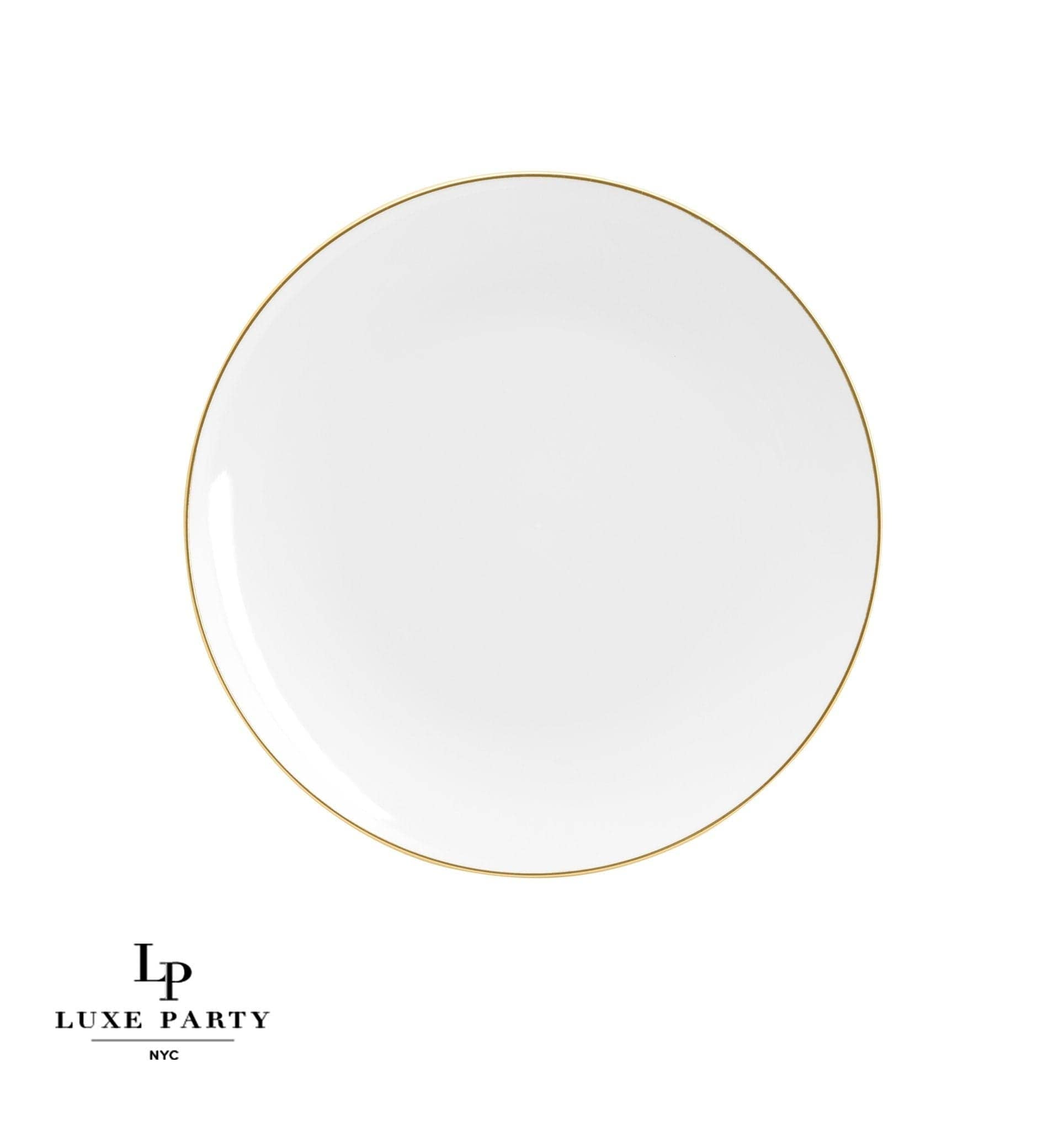 white and gold dessert plates pack of 10 by Luxe Party 