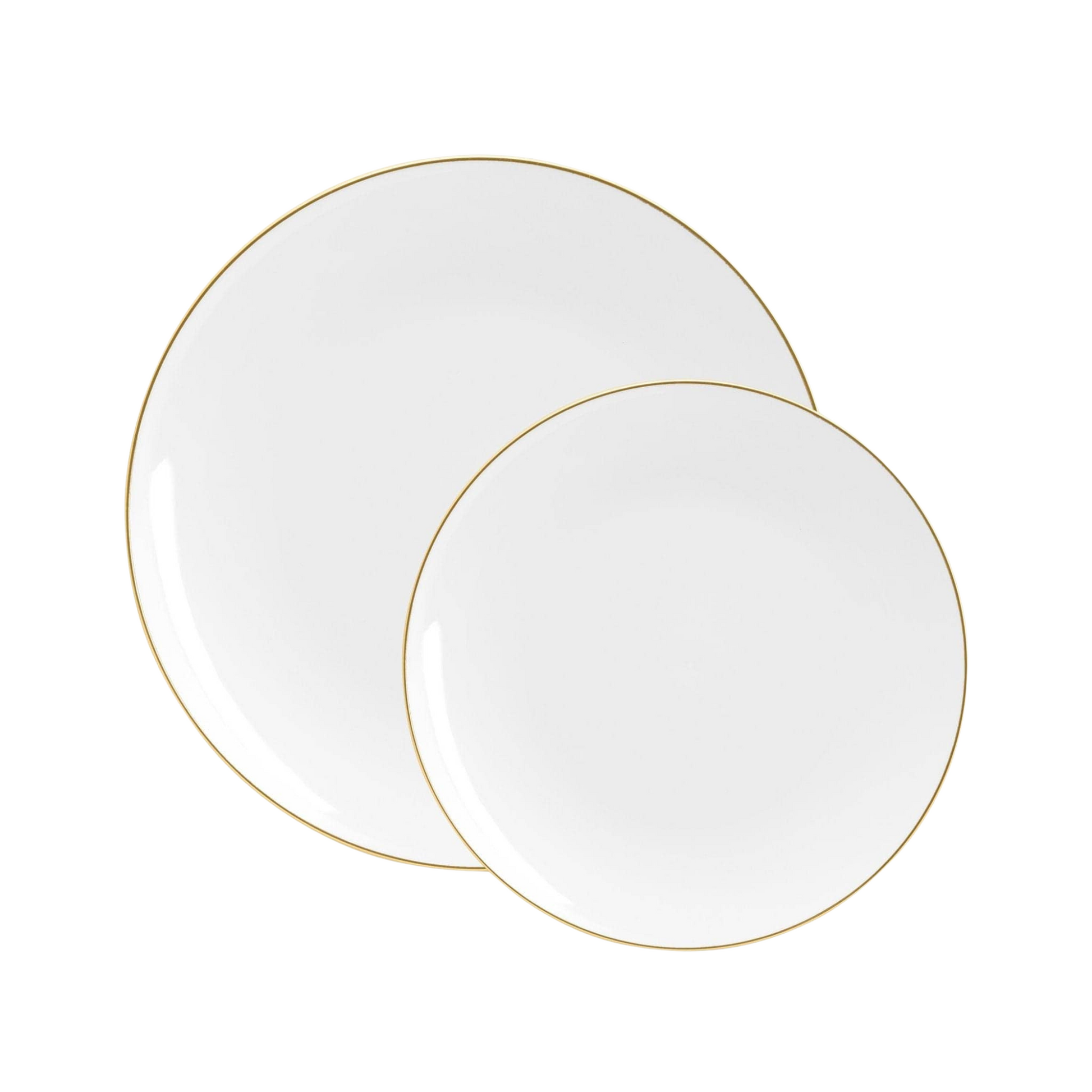 white and gold reusable dessert plates - pack of 10
