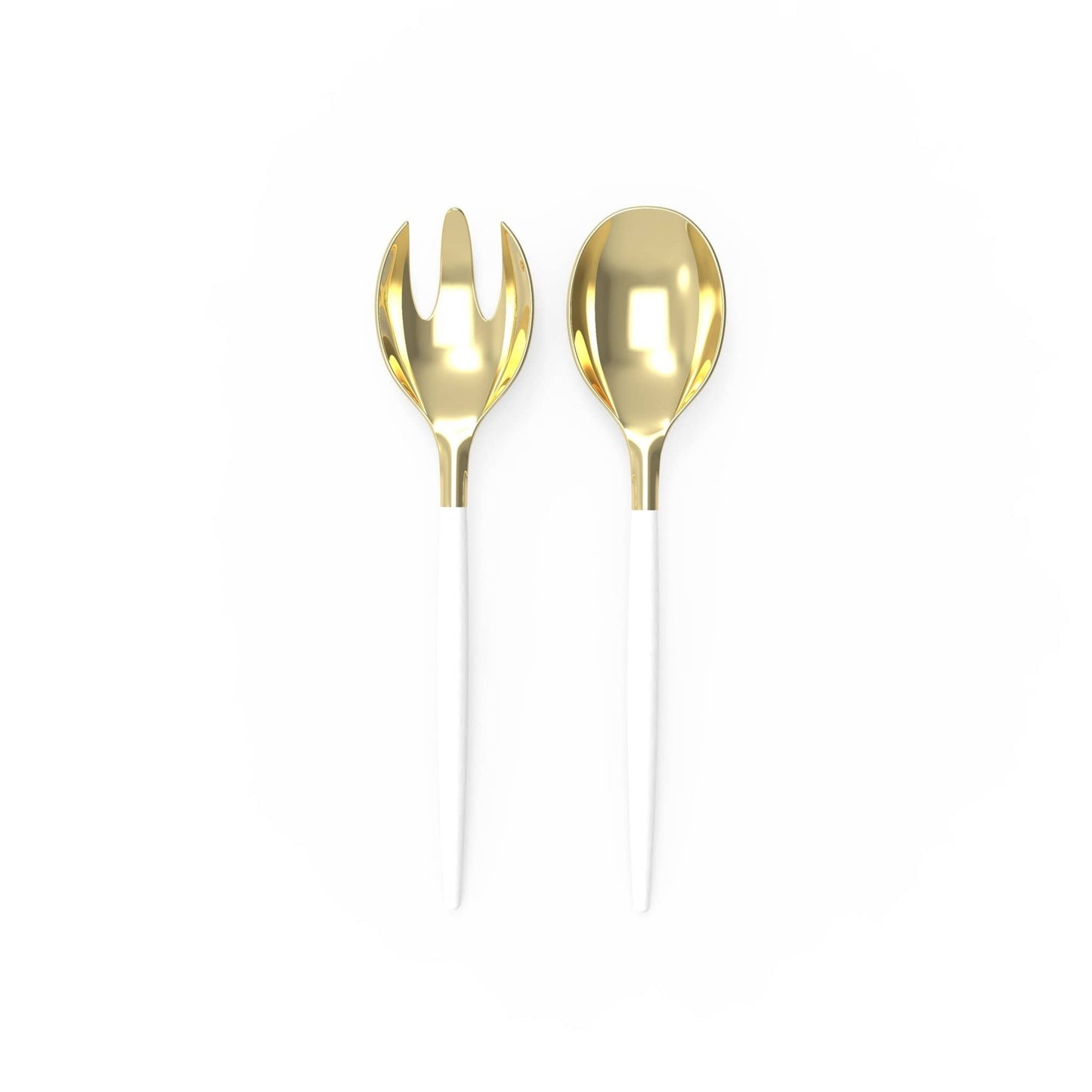 white and gold serving set 