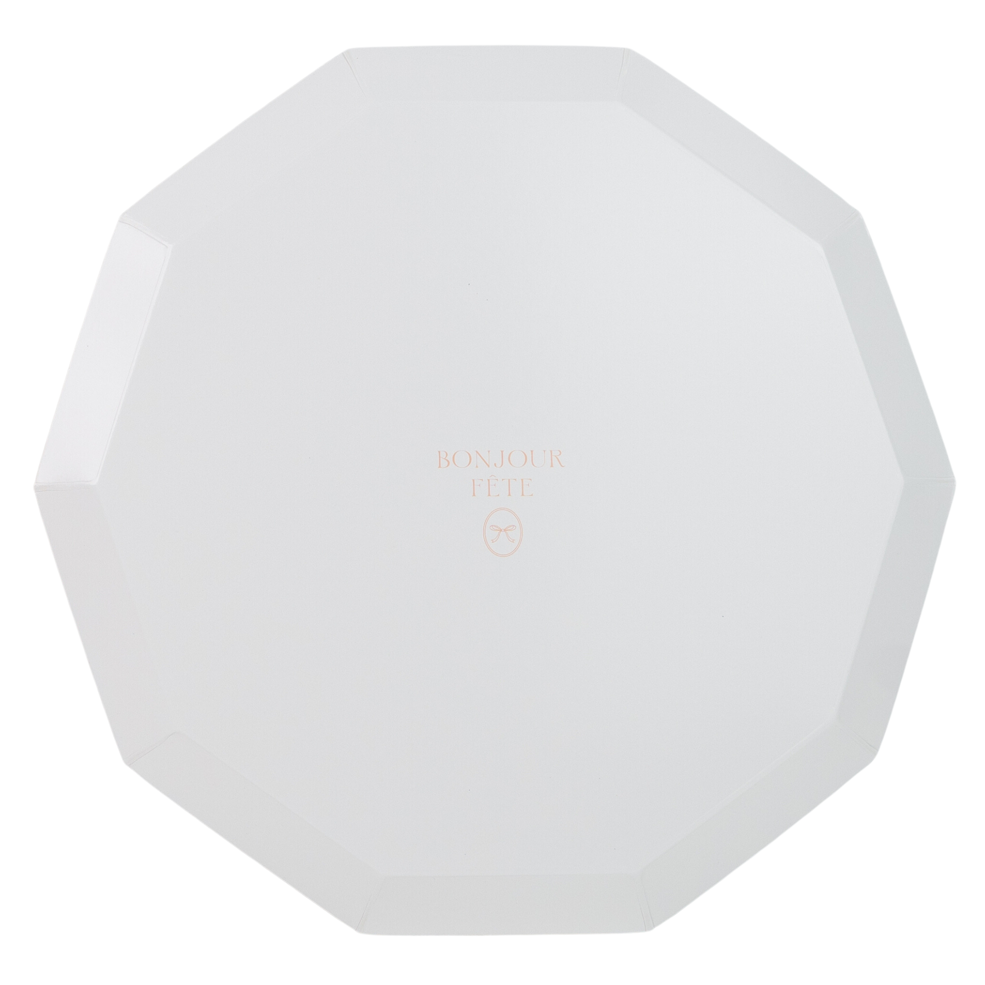 blanc white premium dinner plates with gold trim by Bonjour Fête