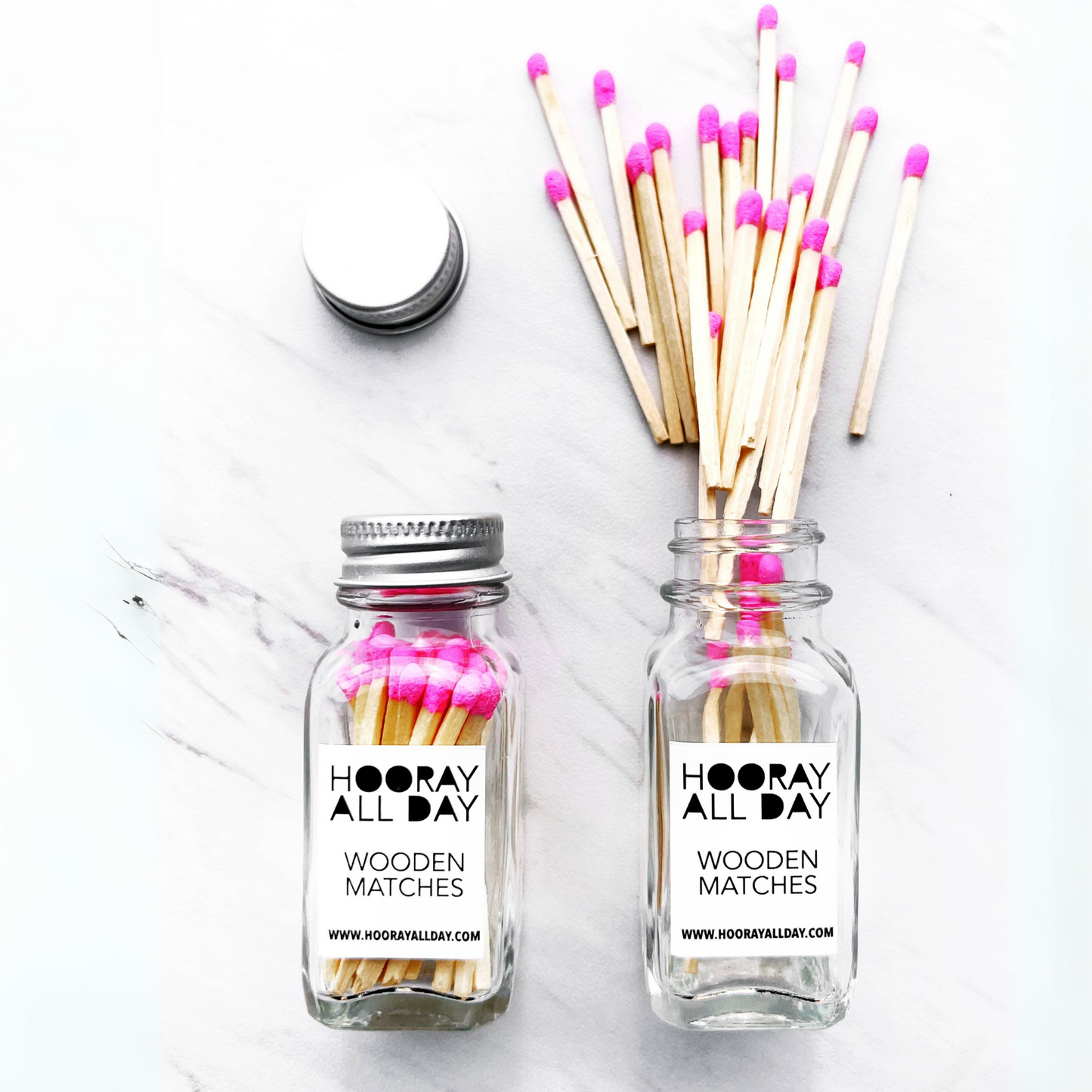 WOODEN MATCHES - HOT PINK