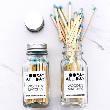 mini matches in a glass bottle