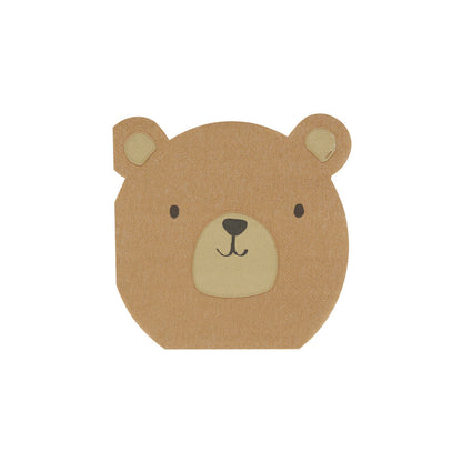 woodland bear napkins - pack of 16 by meri meri 