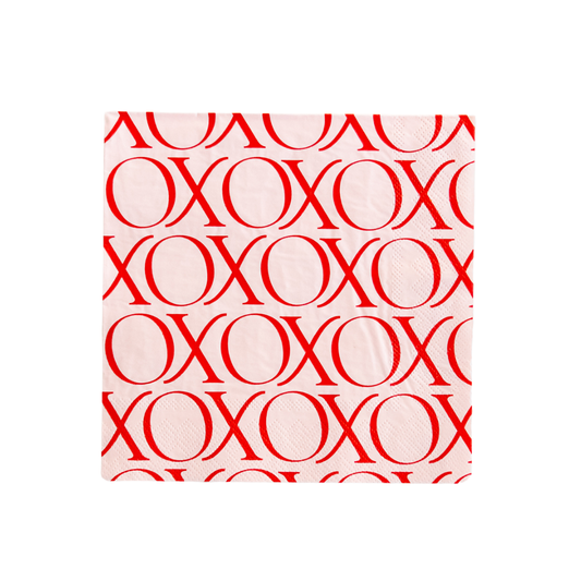 pink and red XO large napkins