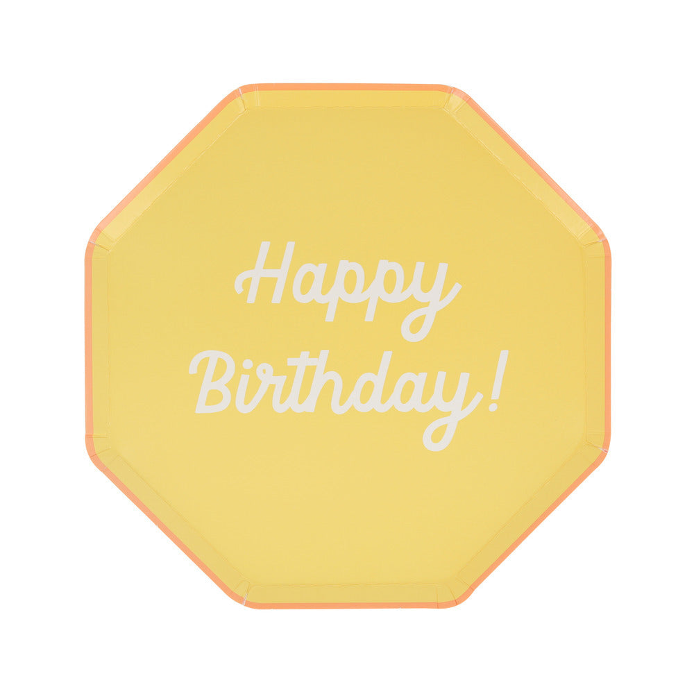 yellow 'happy birthday' side plate 