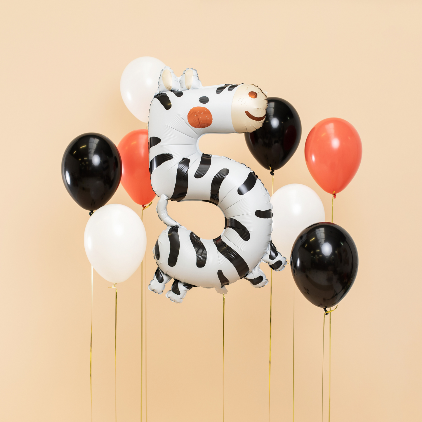 ZEBRA NUMBER 5 FOIL BALLOON