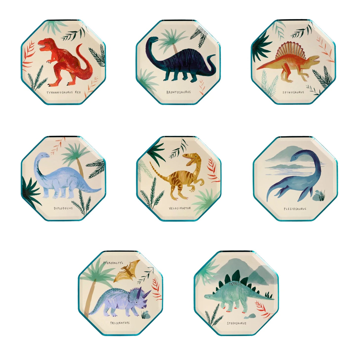 dinosaur kingdom side plates by meri meri