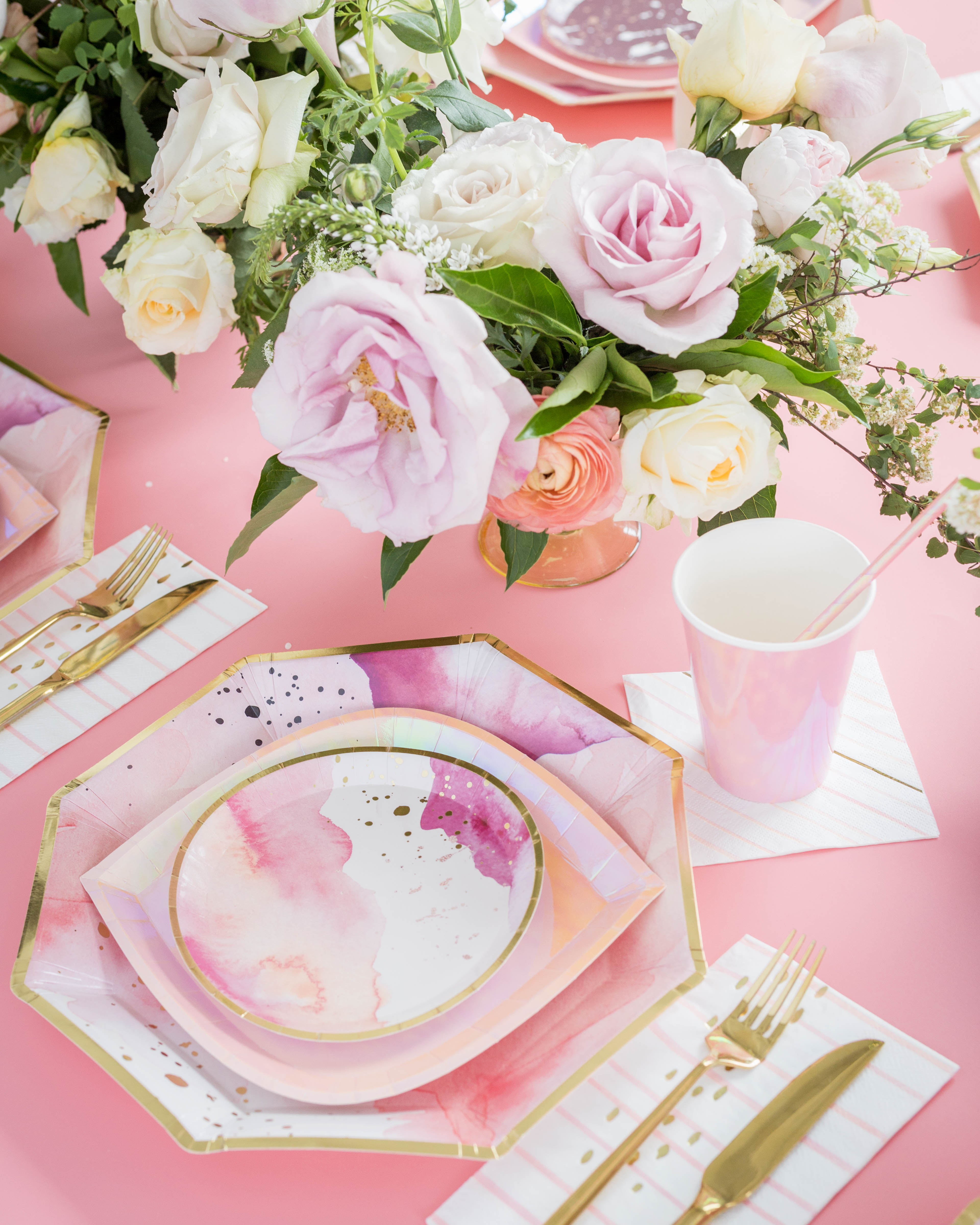 PRETTY IN PINK DESSERT PLATES CONFETTIMYPARTY