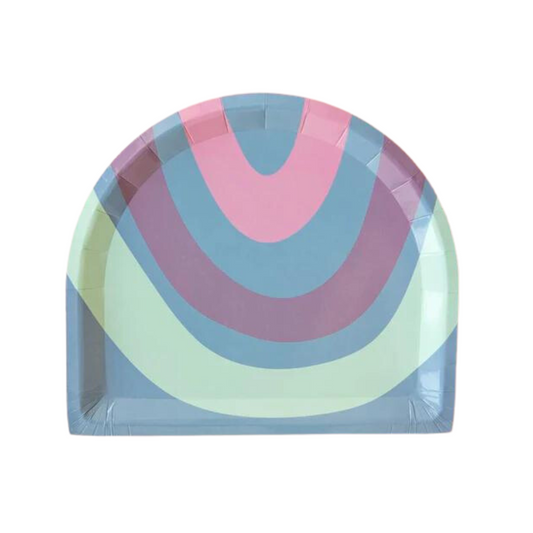 blue rainbow dinner plates