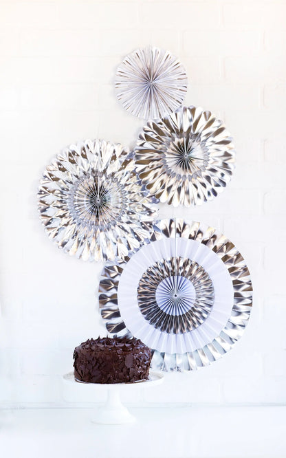 silver paper fan decor