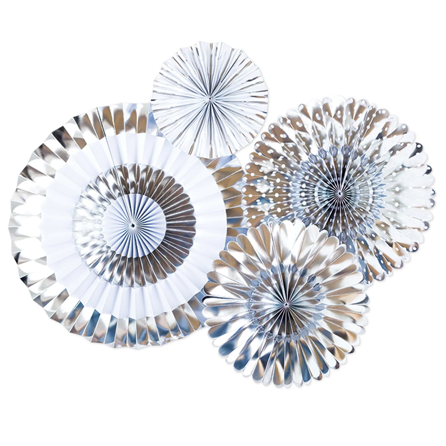 silver paper fan decor