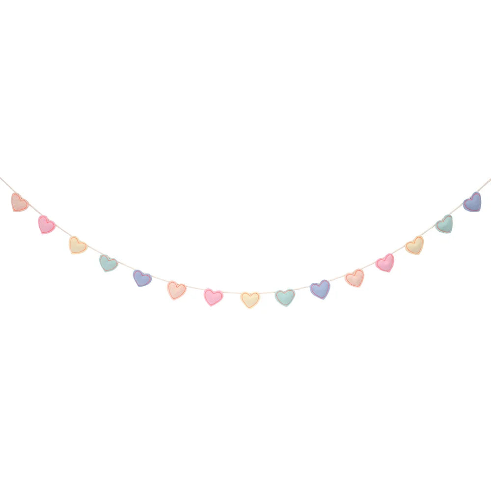 felt hearts hanging garland by meri meri