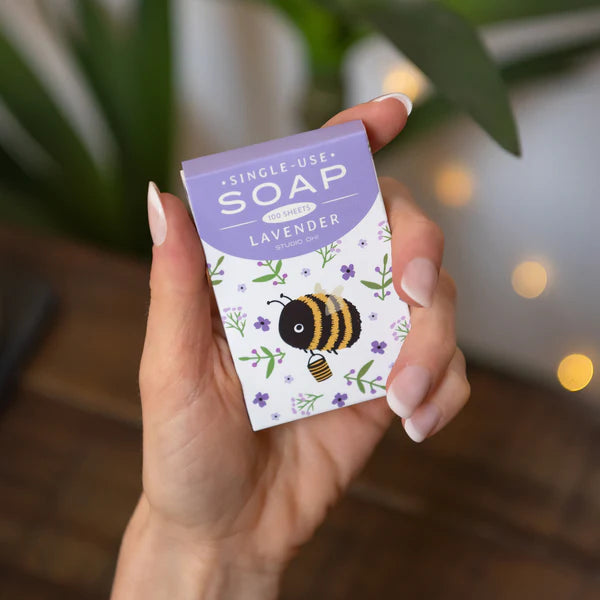 little single use soap sheets - bee theme - lavender scent