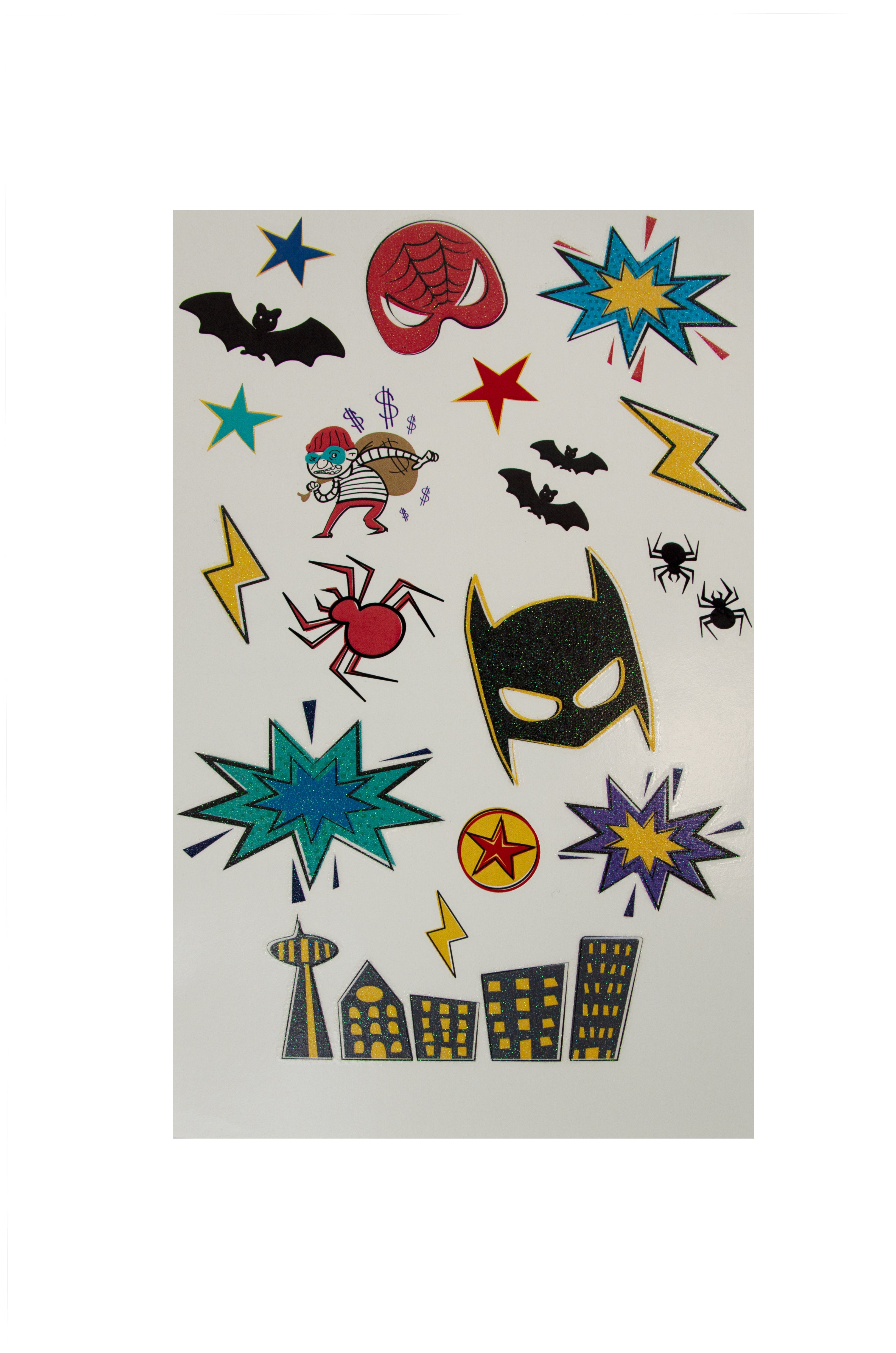 Mini Superhero Temporary Tattoos (4cm) 12 Piece Packs : Henbrandt Ltd